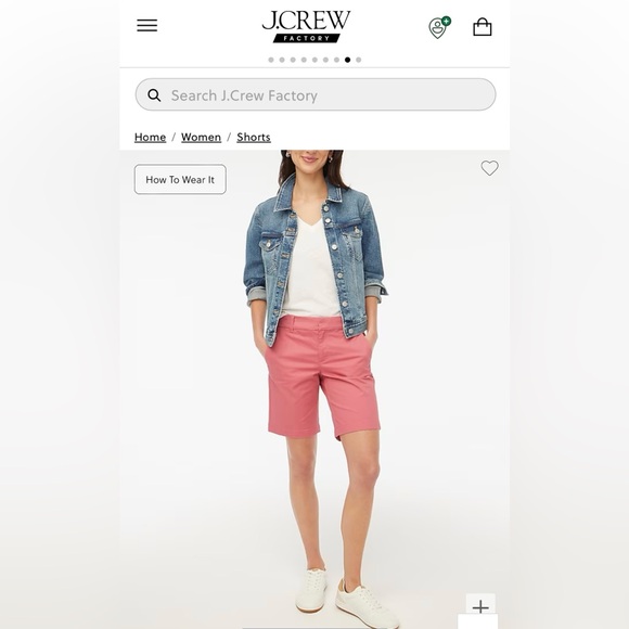 J.crew Factory 9" Frankie bermuda chino short Green AL569 Size 8. NWOT - Picture 16 of 16